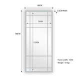 Window Style Mirror Full Length - White 80 CM x 180 CM V292-MIRR-ARCH022