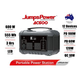 600W Portable Power Station JumpsPower Battery Charger 555Wh LED Light V274-VE-JP-PPS-AC600