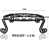 Black Plant Stand for Flower Pot Heavy Duty Potted Holder Indoor Outdoor Metal Rustproof Iron Garden V1370-AZ4-06349
