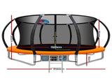 Everfit 12FT Trampoline for Kids w/ Ladder Trampoline Enclosure Safety Net Rebounder Orange TRAMPO-C-C12-OR-AB
