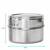 9 Magnetic Spice Jar Tins and Steel Rack - 150g Seasoning Storage Containers V238-SUPDZ-39963280277584