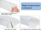 6 Inch, 10 ft Heavy PVC Dust Collection Hose, Flexible Clear Fume Hose with Stainless Steel Wire V1259-DP01-A-1180