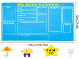 My First Daily Calendar Felt-Board for Toddlers 100x70cm Today Calendar Chart Hanging Board for Wall V1369-AZ3-W-12641