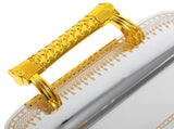 Hotel Kitchen Serving Tray, Golden Double Handle Design, and Practical V1369-AZ3-W-10667
