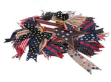 Independence Day Wreath Props Six Bows Patriotic Wreath Memorial Day Pride Garland for Front Door V1294-YM0901-3115240026211