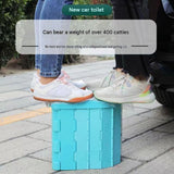 Grey Portable Folding Car Toilet -With toilet paper holder Heavy Duty ABS Collapsible Camping Potty V888-ELOSUNG56314-1