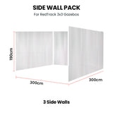 RED TRACK 3x Side Walls for 3x3m Gazebo, White V219-OTDGZAGK33WA