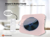 Tooleroo USB Rechargeable Desktop CD Player Speaker Bluetooth Portable Pink V238-SUPDZ-41154856779856