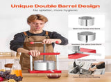 0.8 Gal/3L Fruit Wine Press, 2 Stainless Steel Barrels, Manual Juice Maker, Cider Apple Grape V952-GJYZJTMBXG3L4YRM6V0