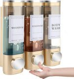 3-Pack Wall Mounted Soap Dispenser for Shampoo & Soap, 300ml x3, Gold V1188-MS-325-0123