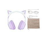 Cat Ear Bluetooth Gaming Headphones Wireless Foldable Music Headset with LED Light Detachable V1263-JX-123
