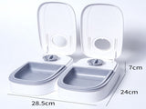 Grey Silent Automatic Pet Double Meal Dispenser with Rotary Buckle - Longest 48H Scheduled and Long V888-ELOSUNG45546