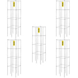 Tomato Cages, 30 x 30 x 117 cm, 5 Packs Square Plant Support Cages, Silver PVC-Coated Steel Tomato V952-FXKZDFQZZ1246265OV0
