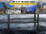Welding Table 36" x 24", 800LBS Capacity Welding Workbench Table, Heavy-Duty Work Bench with 0.63" V952-GDXHZ800LB36HJ2L5V0