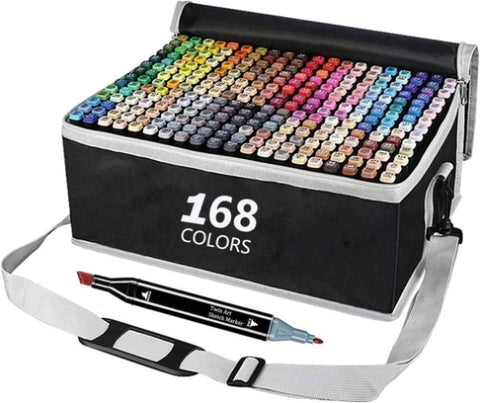 168 Colours Graffiti Pen Permanent Marker Pens Set for Adults and Children V178-83126