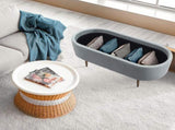 Coffee Table Storage Ottoman - Corduroy Padded Blanket Box Bench ESME - DUSTY BLUE V274-FT-VR-945CGL-LBU