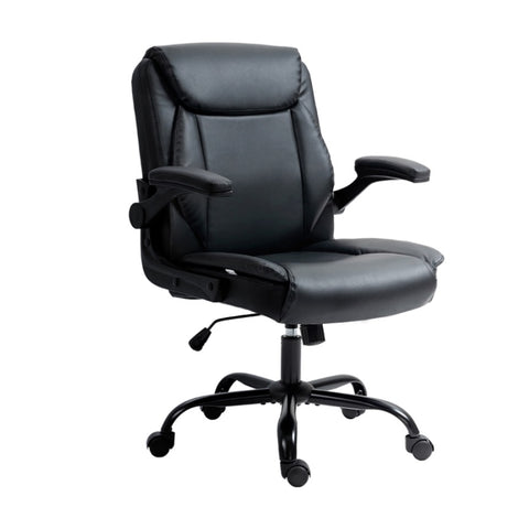 Artiss Executive Office Chair Mid Back Black OCHAIR-G-7023-BK