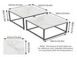 Marble Nesting Coffee Table Side End Tables Bedside Furniture with Solid Metal Frame V767-JJ-XZ316-WKH