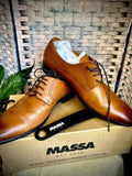 Massa Ascoli Leather Derby Dress Lace Up Shoes Wedding Business Formal in Tan - UK 8 V563-ASCOLI-TAN-UK8