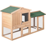 i.Pet Chicken Coop Rabbit Hutch 138cm x 44cm x 85cm Large Chicken Coop House Run Cage Wooden Outdoor PET-GT-WOOD-R036