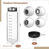 4PCS Salt & Pepper Shakers, Large Glass Spice Jars with Adjustable Pour Holes, Spice Dispensers with V1369-AZ3-W-08748