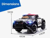 ROVO KIDS Ride-On Car Mustang Children Police Patrol Electric Toy w/ Remote Control Black/White V219-TOYROTRVCK1B