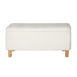 Artiss Storage Ottoman Blanket Box 99cm Teddy Fabric White OTM-8098-TED-WH