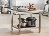 Commercial Worktable & Workstation 24 x 30 x 32 Inch Stainless Steel Work Table Heavy Duty V952-60X76X80CFGZTTZT1V0