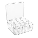 Tie Organizer Box, 16-Cell Clear Tie Rack Organizer, Stackable Tie Display Rack, Drawer Closet V1369-AZ3-W-08879