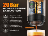 Upgraded Portable Coffee Maker with Temperature and Power Display, USB-C Charging, Self-Heating & V1102-BXSKFJ002