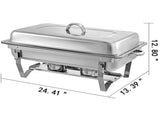 9L Chafing Dish Set Buffet Pan Bain Marie Bow Stainless Steel Food Warmer V201-FAZ4990SI8AU