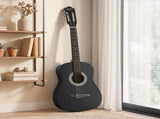 Alpha 38 Inch Acoustic Guitar Full Size Classical Cutaway Nylon String Black GUITAR-D-38FULL-BK
