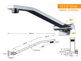 Square Chrome Brass Up & Down Adjustable Wall Mounted Shower Arm For Shower Head V1233-A638