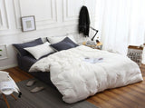 Grey And White Stitching Ultra-Soft Solid Color 4-Piece Bedding Set - Queen Size V888-ELOSUNG21515