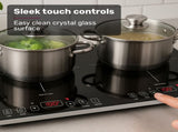 EUROCHEF Double Induction Benchtop Cooktop, 9 Heat Levels, Fast Electric Portable Cooker, Touch V219-COKICTEC35PA