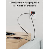 2X USB C Wall Outlet with GaN PD20W USB-C&USB-A&Retractable USB C/-Cables,Tamper-,15A 125V V1366-AZ2-W-14655