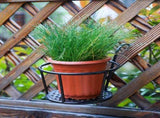 Iron Art Hanging Baskets Flower Pot Holder Over The Rail Metal Fence Planters Assemble - Pack of 3 V1370-AZ4-06344