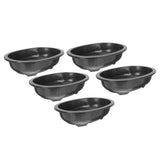 Large Capacity Black Plastic Planter Pot with Drainage Hole for Home Use 5 Pieces V1369-AZ3-W-17073