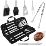 6 Pack BBQ Tool Set Stainless Steel With Case for Gas and Charcoal Grills, Camping Picnic, for V1189-LC-HW-00377