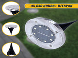 12x Solar Powered LED Buried Inground Recessed Light Garden Outdoor Deck Path V63-831721