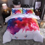Bianco Watercolour Splash Canvas Quilt / Doona / Duvet Cover set V745-AQ041989Q3