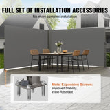 Retractable Side Awning, 180X600cm Aluminum Outdoor Privacy Screen, 280g Polyester Water-proof V952-ZYPF180X600CMGY01V0