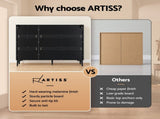 Artiss Shoe Cabinet Fluted Style 25 Pairs Shoe Storage Cupboard Black FUR-AF-SHOE-3D-BK-AB