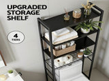Artiss Over Toilet Bathroom Storage Rack Space Saving 4 Tier Organiser White BSR-A-4T-173H-BK