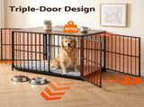 i.Pet Extra Large Dog Crate Furniture 107cm Dog Cage Puppy Pet Wooden Black PET-DOGCAGE-WD-107-BK