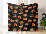 Halloween Throw Blanket Cozy Microfiber Blanket Soft Flannel Throw Festive Home Pumpkin - Black V1107-114-88946-BLK5