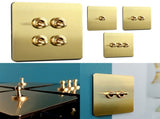 Toggle Light Rocker Switch 1/2 Way Retro Brass Plate Lever 86 Type Toggle Switch 3 Gang Smile Home V1189-LWWAL-20260327-04416