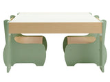 Levede Kids Table and Chairs Set 3-in-1 Chalkboard Storage Learning Dining Desk TB1027-GN-AU