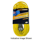 PowerForce Extension Cord Heavy Duty w/Neon Indicator 10 mtr 10A 240V 1m mtr Yellow POWYEL10 V1202-V1-REEPOWYEL10