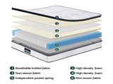 Giselle Bedding King Single Mattress 30cm Pocket Spring Euro Top Medium Firm Foam MATTRESS-E-VERVE-30-KS